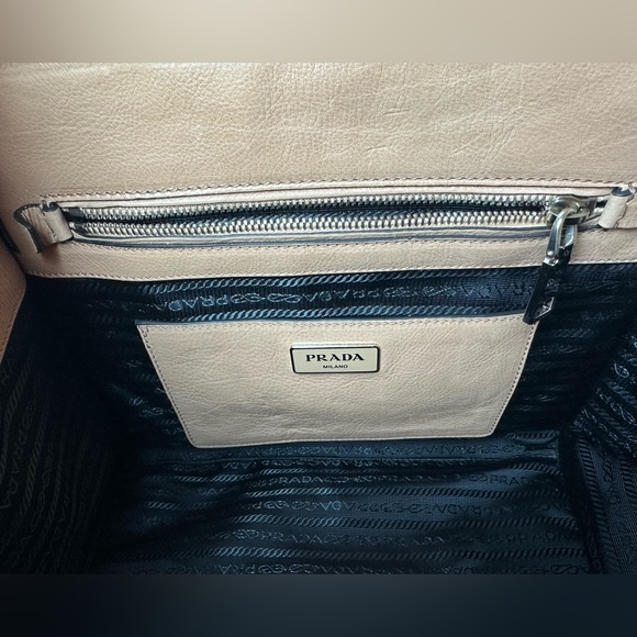 Authentic Prada Pomic Glace Calf Leather Double Handle Tote Bag BN2665 - Picture 6 of 9